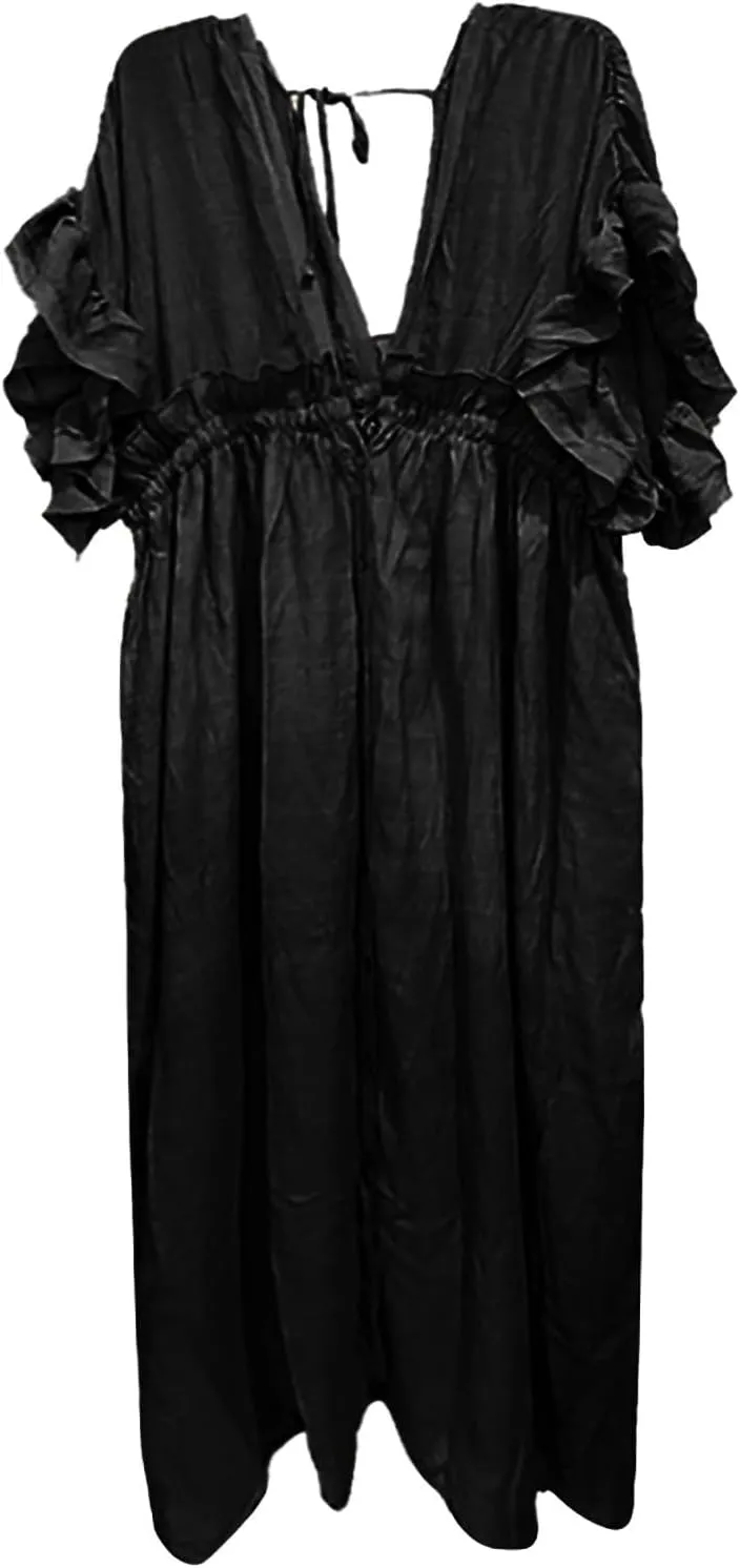 Kaftan Dresses for Women Plus Size Swimsuit Cover Up V Neck Caftan Beach Dress Loungewear