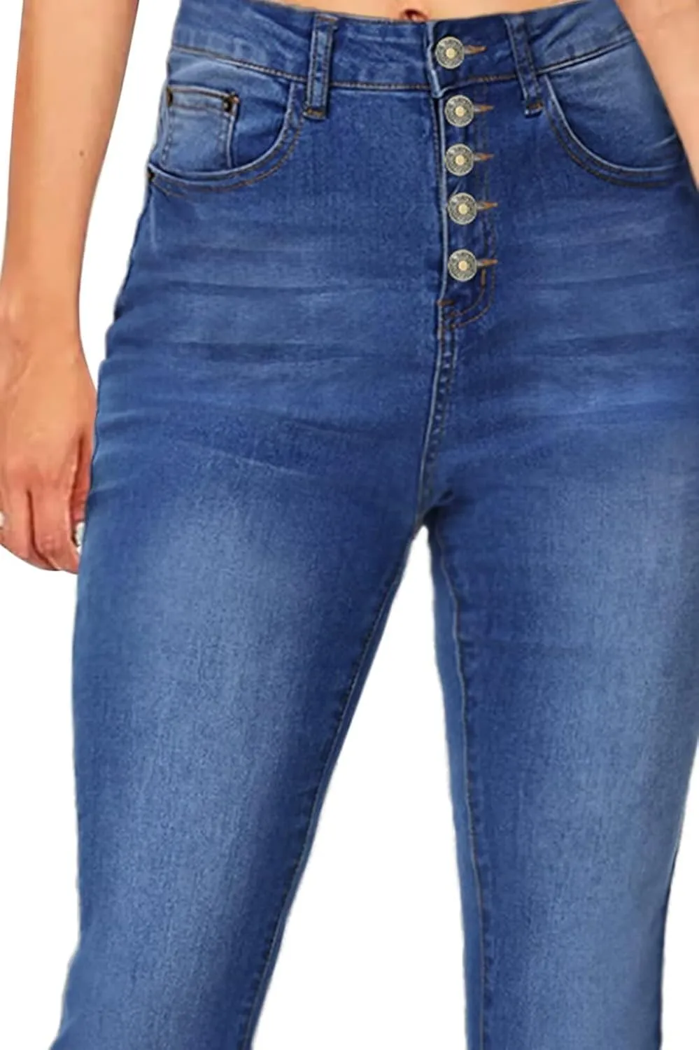 KDF Flare Jeans for Women Women's Bootcut Bell Bottom Jeans High Waisted Stretch Slimming Bell Bottoms Jeans