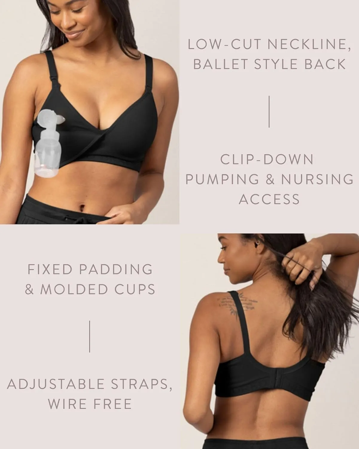 Kindred Bravely Sublime Contour Hands Free Pumping & Maternity Bra for Nursing and Breastfeeding
