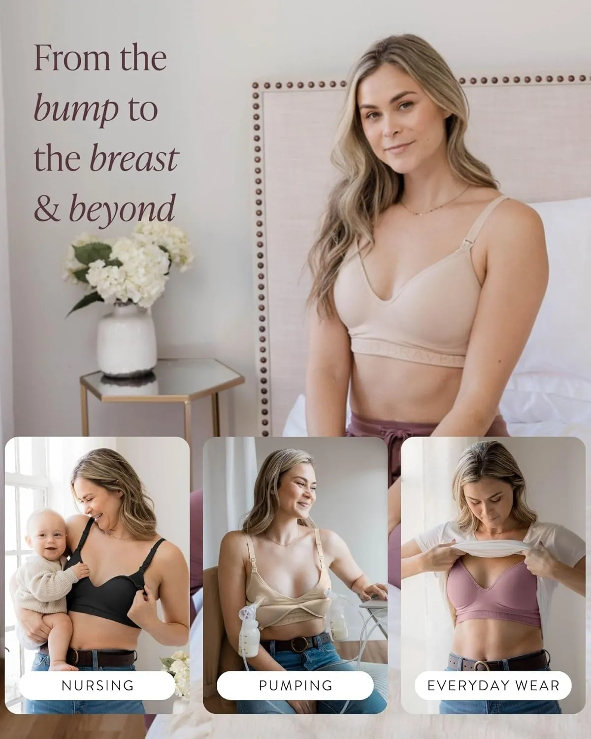 Kindred Bravely Sublime Contour Hands Free Pumping & Maternity Bra for Nursing and Breastfeeding