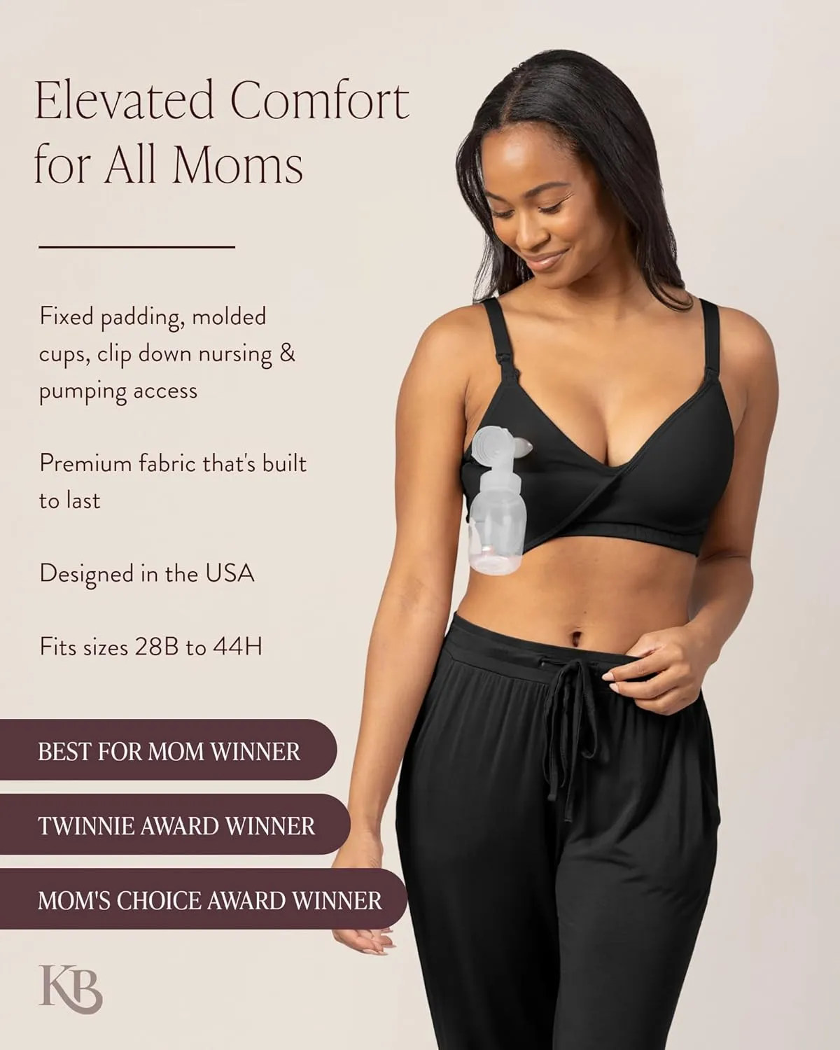 Kindred Bravely Sublime Contour Hands Free Pumping & Maternity Bra for Nursing and Breastfeeding