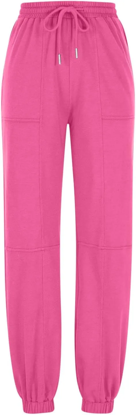 lcziwo Womens Fleece Lined Pants Baggy Wide Straight Leg Pants High Waisted Athletic Jogger Pants Drawstring Loungewear