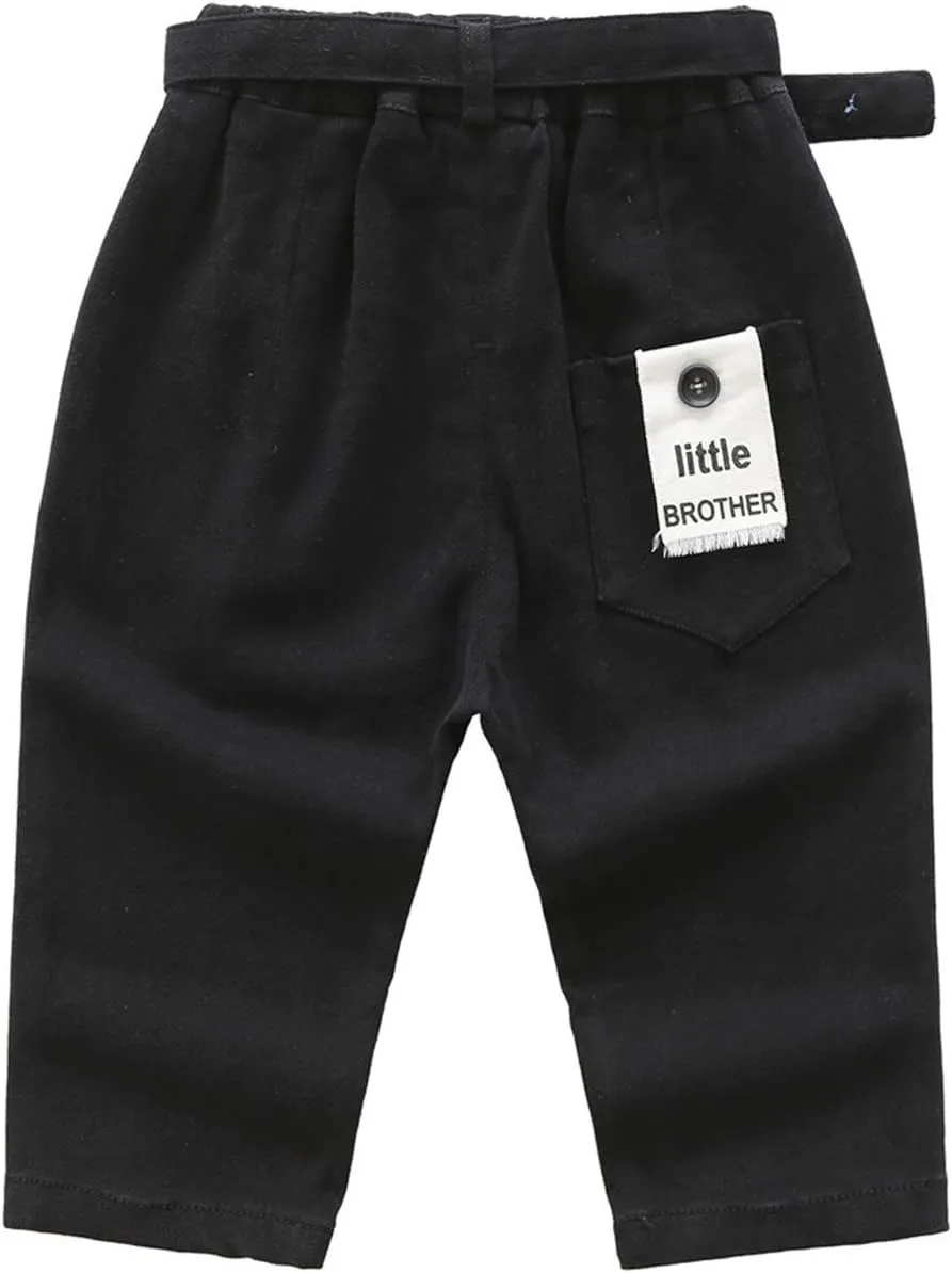 Little Kids Boys Elastic Waist Pocket Chino Casual Active Cargo Pants Joggers