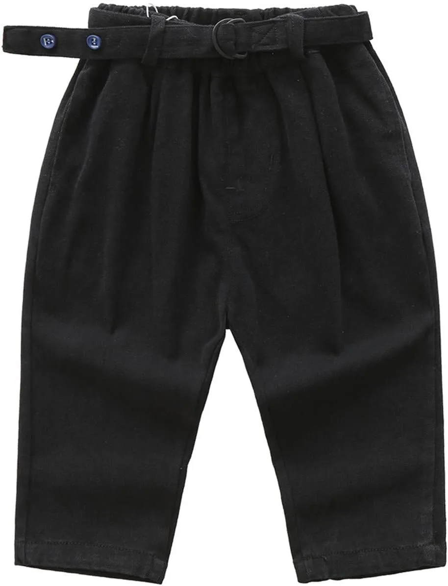 Little Kids Boys Elastic Waist Pocket Chino Casual Active Cargo Pants Joggers