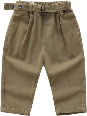Little Kids Boys Elastic Waist Pocket Chino Casual Active Cargo Pants Joggers