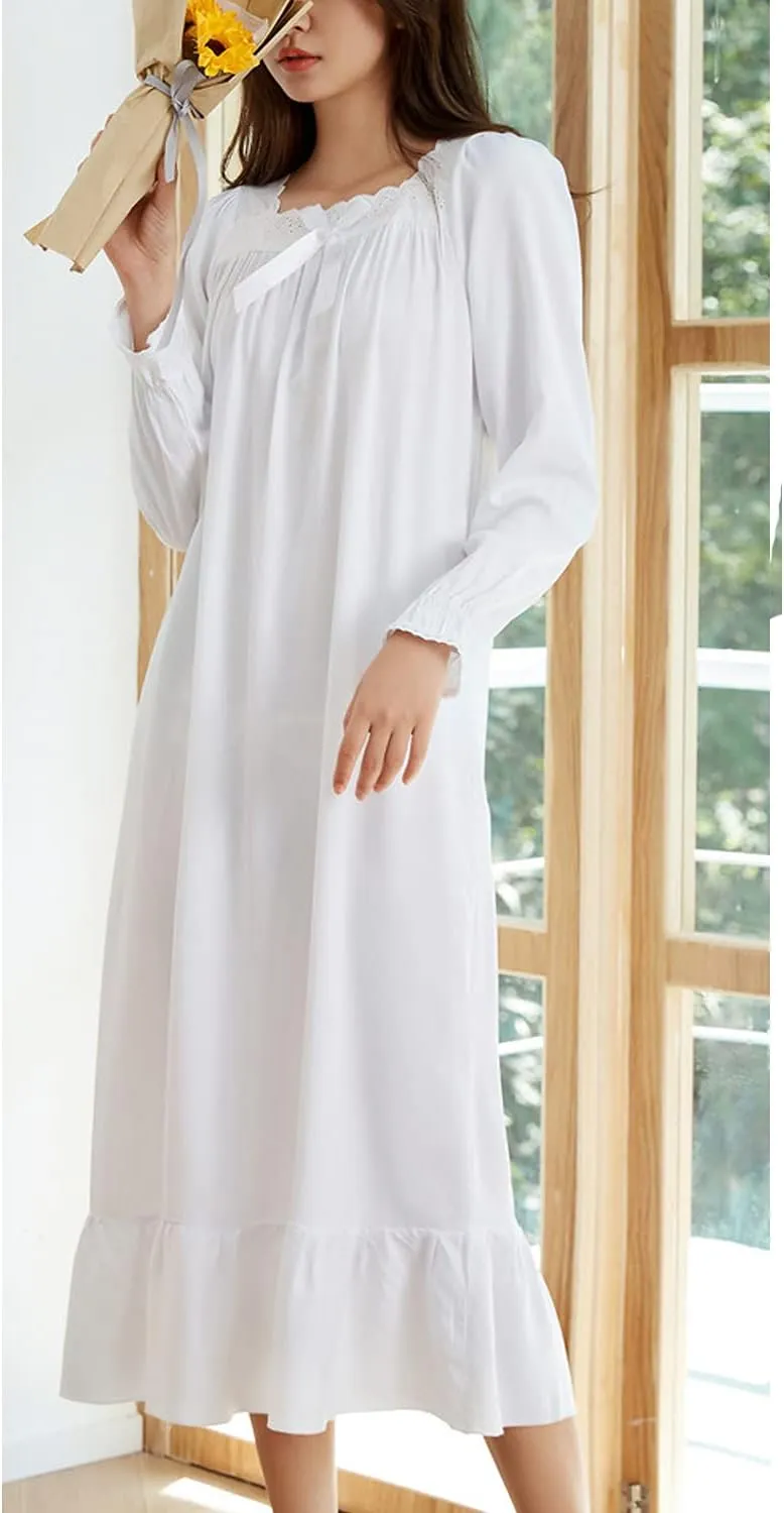 Lovely Girls Princess Nightgown Soft Cotton Sleepwear Kids 3-12 Years