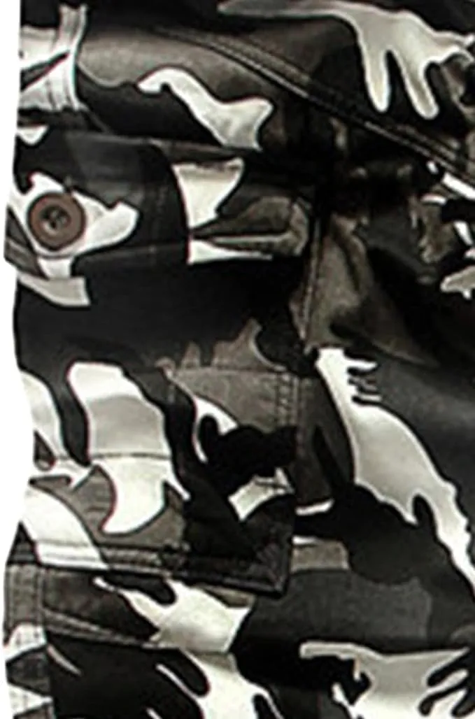 Maiyifu-GJ Men's Cargo Pants Multi Pockets Military Camouflage Hiking Pants Casual Loose Straight Leg Trousers Sweatpants