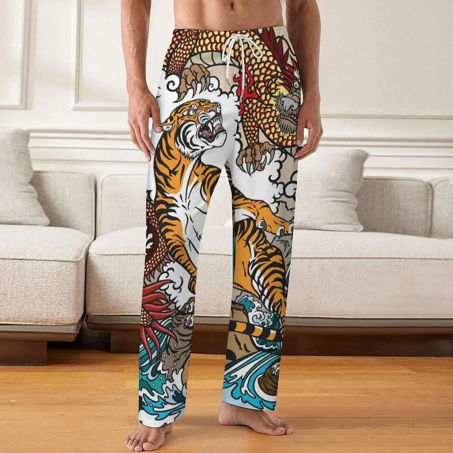 Men Pajama Pants Trouser Lounge Pants Sleepwear with Pockets (S-5XL)