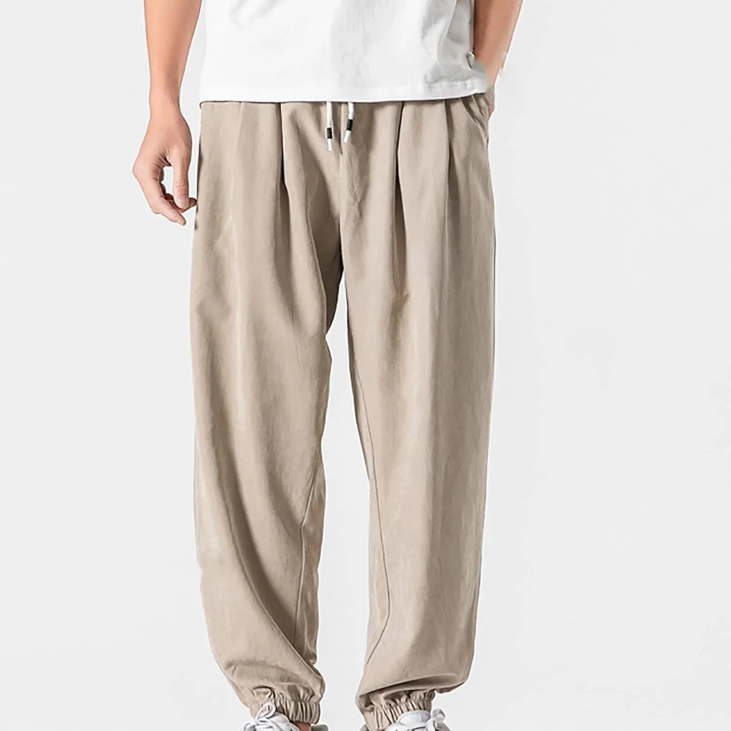 Mens Baggy Sweatpants Casual Relaxed Fit Baggy Pants Elastic Waist Drawstring Big and Tall Joggers Cargo Hiking Pants
