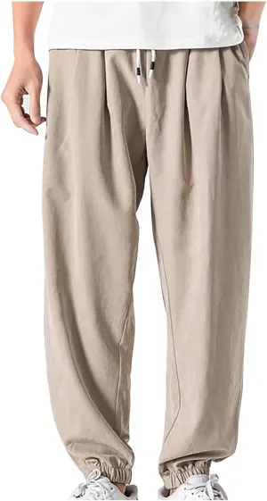 Mens Baggy Sweatpants Casual Relaxed Fit Baggy Pants Elastic Waist Drawstring Big and Tall Joggers Cargo Hiking Pants