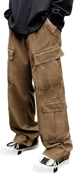 Mens Cargo Work Pants Relaxed Fit Tactical Ripstop Pants Baggy Stretch Camping Sweatpants Outdoor