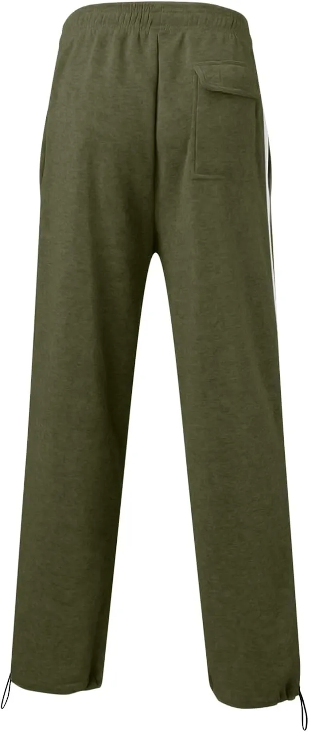 Men's Casual Cargo Pants Relaxed Fit Outdoor Hiking Workout Sweatpants, Stretch Drawstring Elastic Waist Jogger Pants