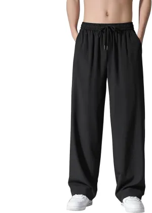 Men's Cotton Linen Pants Stretch Elastic Waist Joggers Relaxed Fit Overalls Hiking Hunting Work Trousers