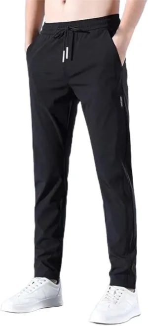Men's Cotton Linen Pants Stretch Elastic Waist Joggers Relaxed Fit Overalls Hiking Hunting Work Trousers