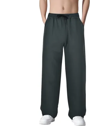 Men's Cotton Linen Pants Stretch Elastic Waist Joggers Relaxed Fit Overalls Hiking Hunting Work Trousers