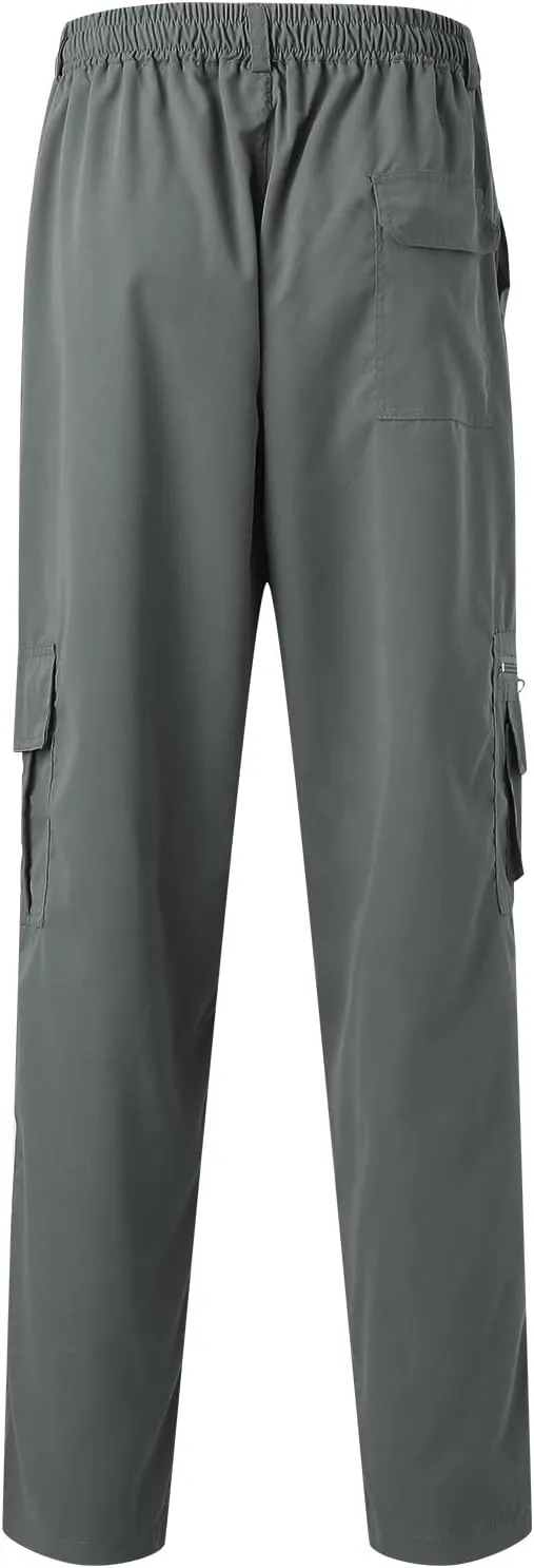 Men's Outdoor Cargo Pants Lightweight Relaxed Fit Tactical Pant Hiking Jogger Multi Pockets Fashion Trousers