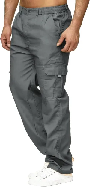 Men's Outdoor Cargo Pants Lightweight Relaxed Fit Tactical Pant Hiking Jogger Multi Pockets Fashion Trousers