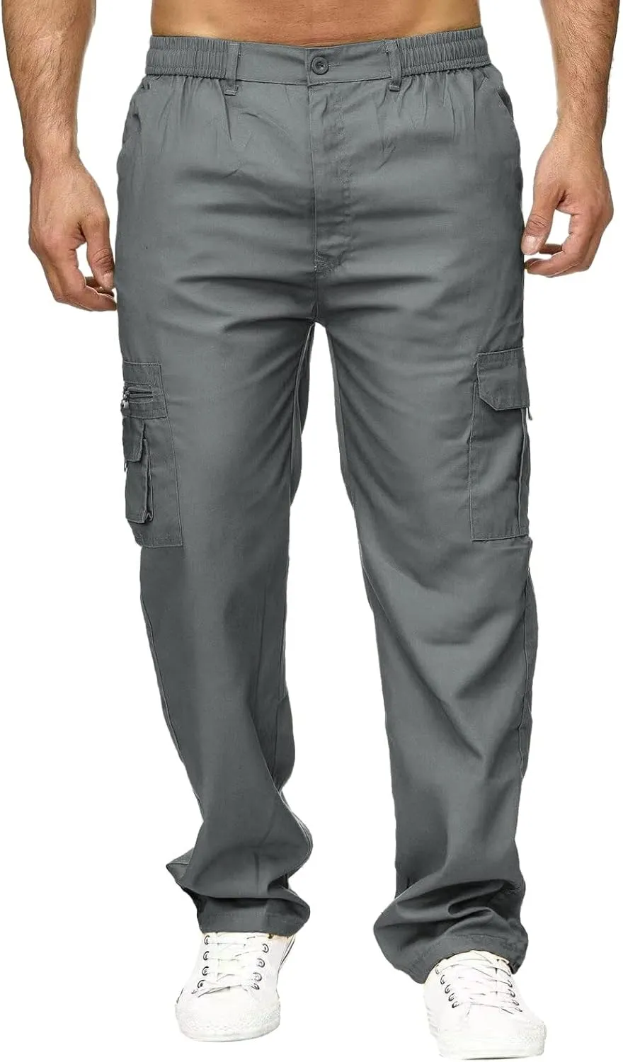 Men's Outdoor Cargo Pants Lightweight Relaxed Fit Tactical Pant Hiking Jogger Multi Pockets Fashion Trousers