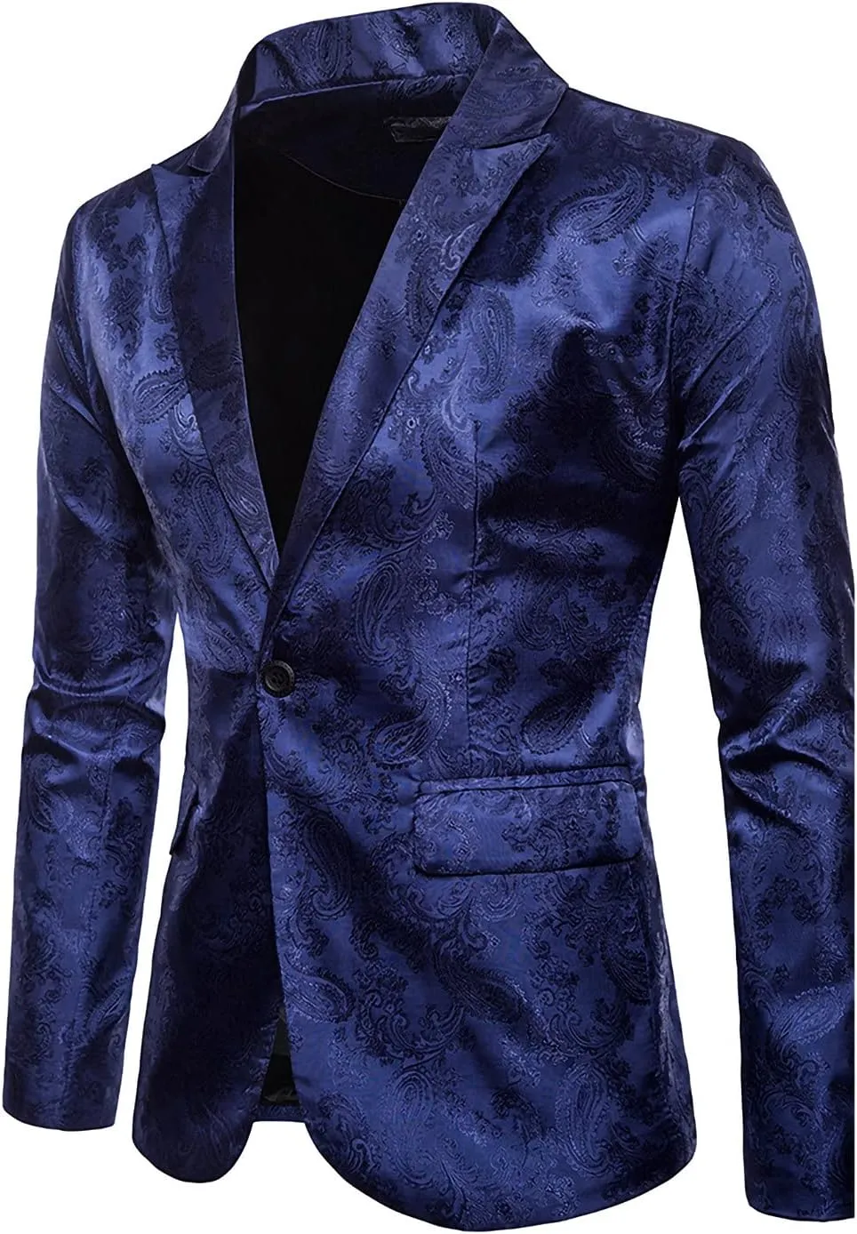 Mens Suit 2-Piece Blazer Dress Business Tuxedo Slim Fit One Button Coat Jacket & Pants Set for Wedding Party