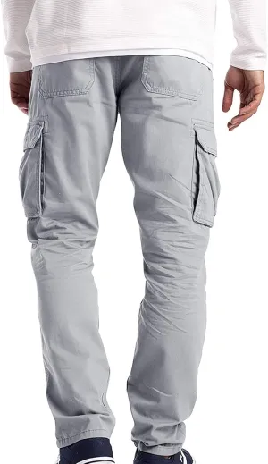 Mens Workout Cargo Sweatpants Heavyweight Athletic Joggers Multi-Pockets Relaxed Fit Cargo Pants Men's Heavyweight