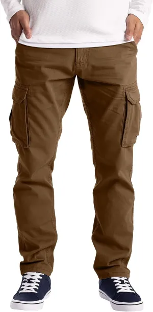 Mens Workout Cargo Sweatpants Heavyweight Athletic Joggers Multi-Pockets Relaxed Fit Cargo Pants Men's Heavyweight