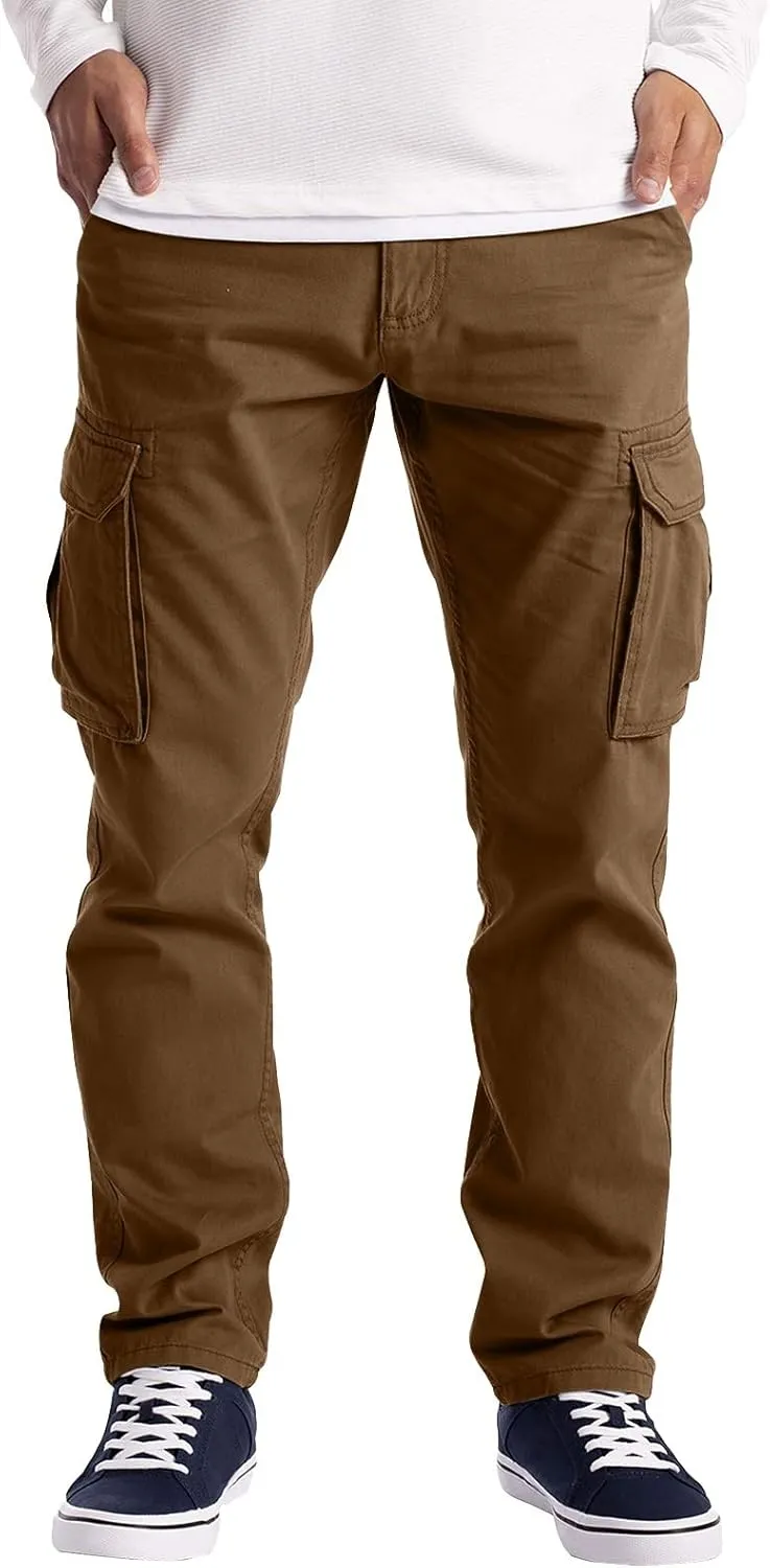 Mens Workout Cargo Sweatpants Heavyweight Athletic Joggers Multi-Pockets Relaxed Fit Cargo Pants Men's Heavyweight