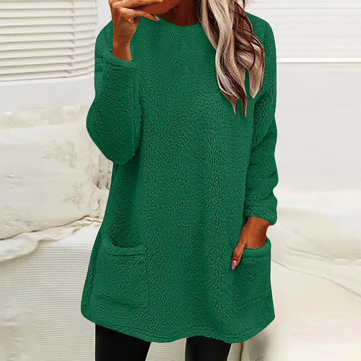 Oversized Sweaters For Women Trendy 2024 Fuzzy Fleece Sherpa Pullover Sweatshirts Casual Loose Soft Warm Loungewear