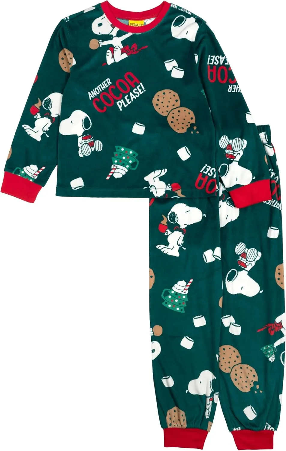 Peanuts Baby Boys' 2-Piece Loose-fit Set, Matching Family Holiday Pajamas, Soft & Comfortable