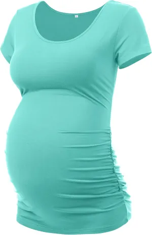 Peauty Maternity Shirts Maternity Clothes Side Ruched Maternity Tops for Women Pregnancy Shirts