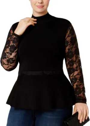 Plus Size Lace Peplum Sweater
