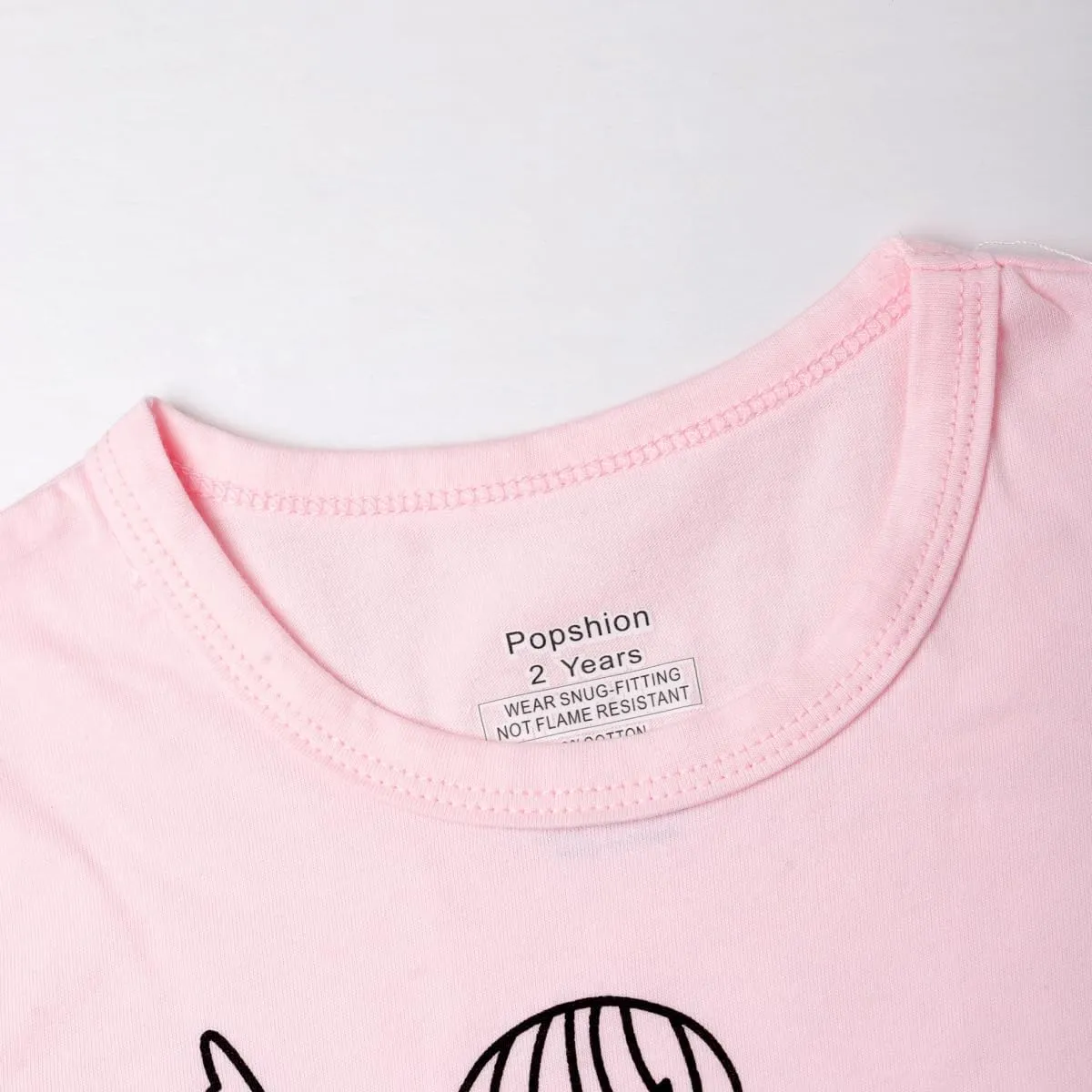 Popshion Baby Girl Pajamas Short Sleeve Toddler Girls Summer Short Sets Cotton Sleepwear Size 2 to 10 Years