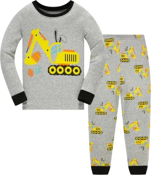 Popshion Boys Pajamas 100% Cotton Planet Pjs Toddler 2 Piece Sleepwear Kids Clothes Set Size 3t -10t