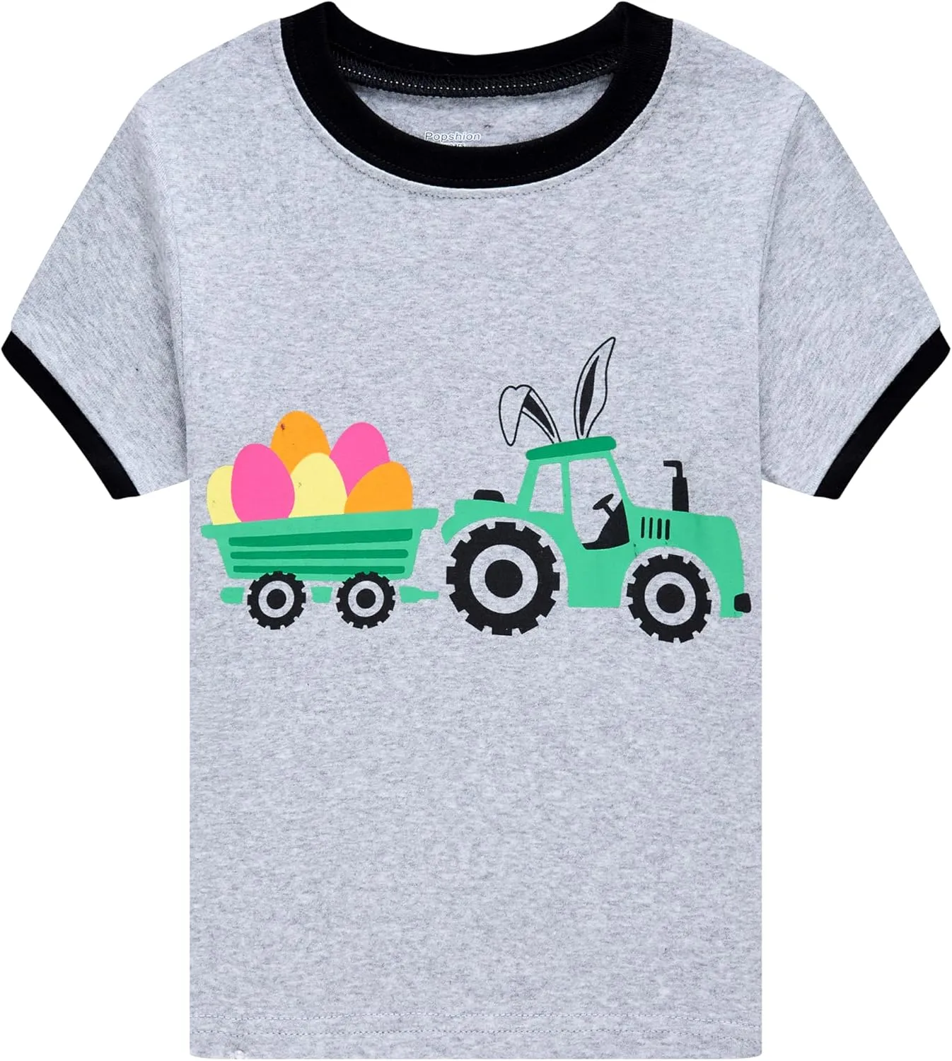 Popshion Boys Pajamas 100% Cotton Toddler 2 Piece Short Sleeve Pjs Kids Summer Sleepwear Clothes Set 3t-10t
