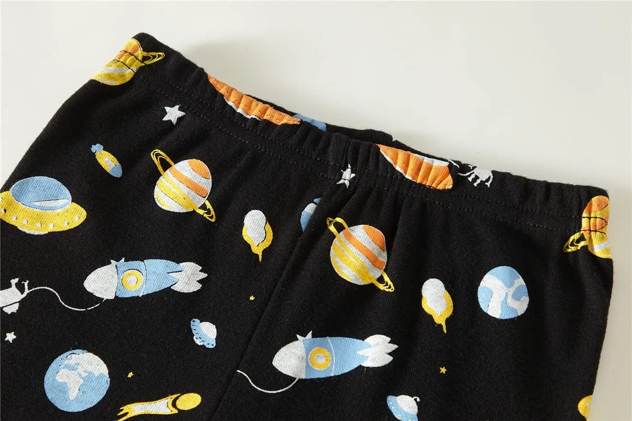 Popshion Boys Pajamas 100% Cotton Toddler 2 Piece Short Sleeve Pjs Kids Summer Sleepwear Clothes Set 3t-10t