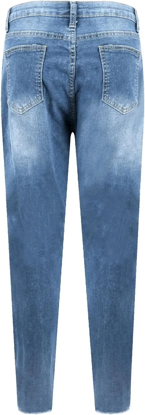 Ripped Jeans Womens Fall Fashion 2024 Trendy Stretchy Skinny Jeans Boyfriend Distressed Jeans Destroyed Denim Jeggings