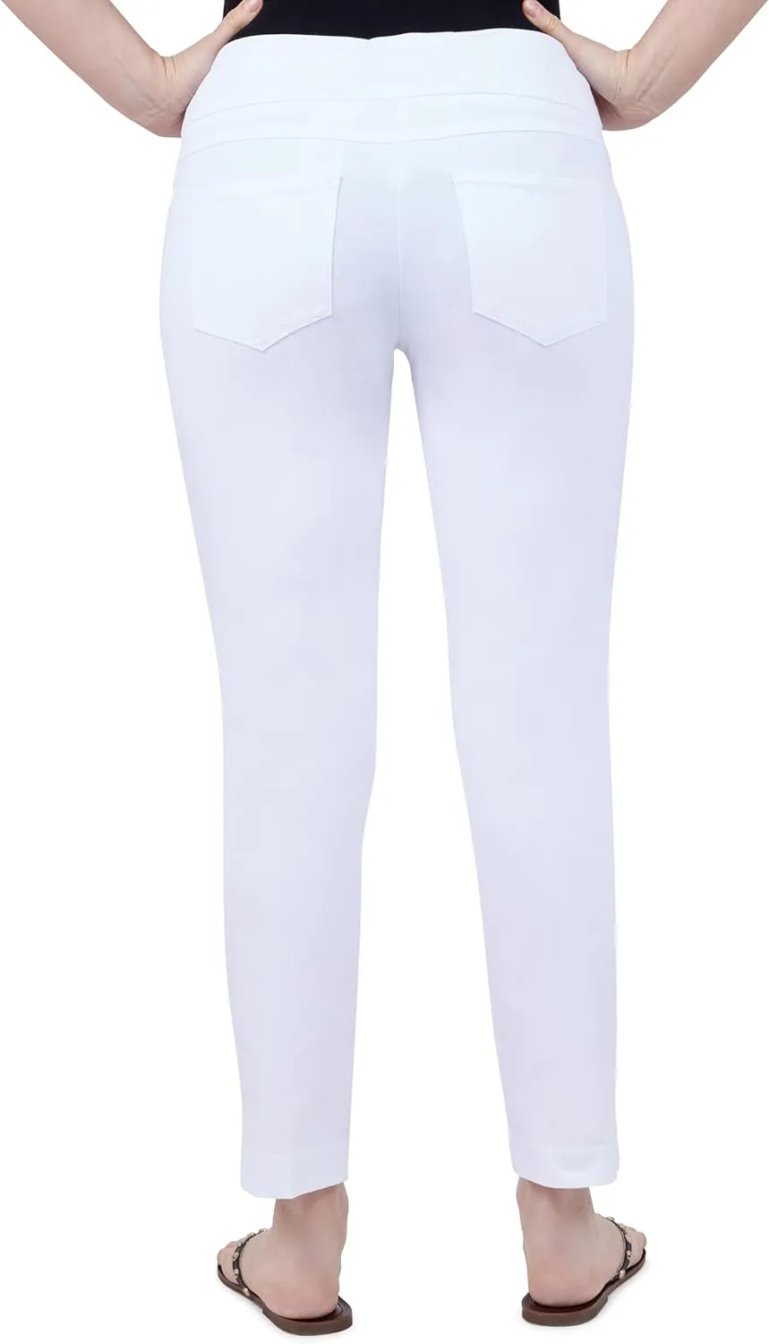 Ruby Rd. Womens Womens Mid-Rise Pull-on Straight Solar Millenium Tech Ankle Pant