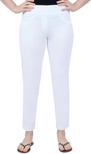 Ruby Rd. Womens Womens Mid-Rise Pull-on Straight Solar Millenium Tech Ankle Pant