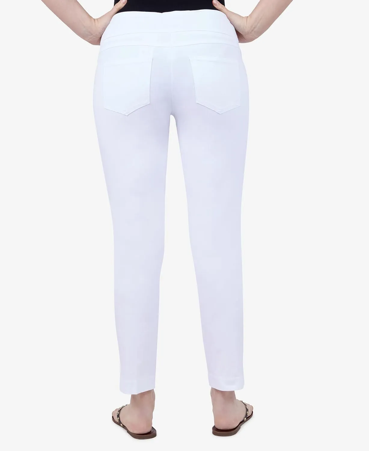 Ruby Rd. Womens Womens Mid-Rise Pull-on Straight Solar Millenium Tech Ankle Pant