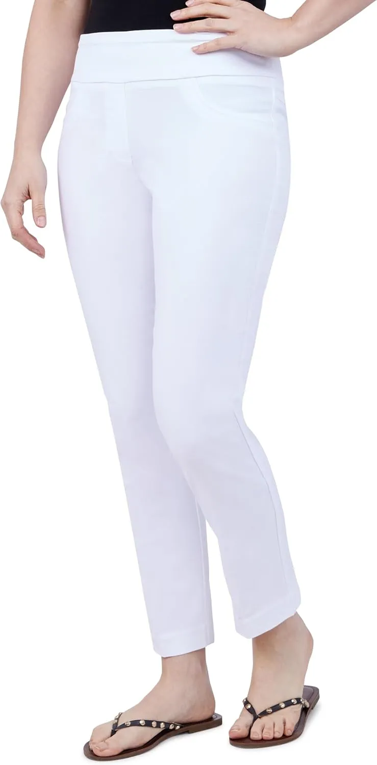 Ruby Rd. Womens Womens Mid-Rise Pull-on Straight Solar Millenium Tech Ankle Pant
