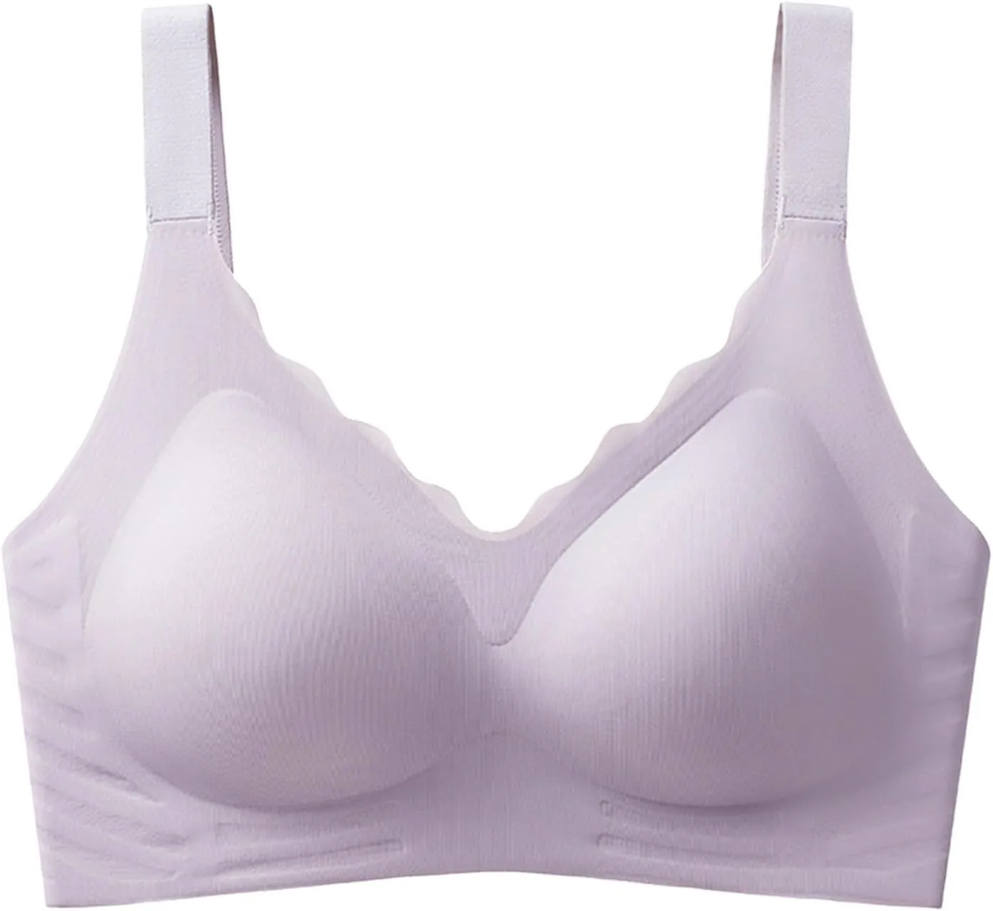 Scalloped Womens Bras No Underwire Wireless Seamless Bra Push Up Bralette Full Coverage Comfort Raceback Everyday Bra