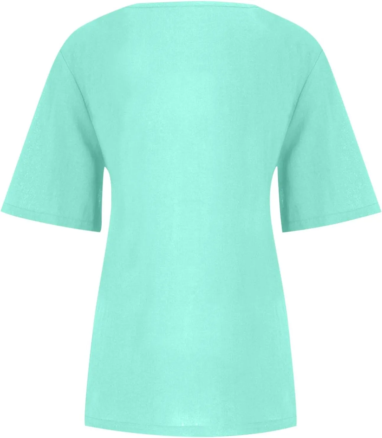 Short Sleeve Cotton Linen Tops for Women Summer 2025 Crewneck Casual Loose Fit Tshirt Lightweight Trendy Blouse