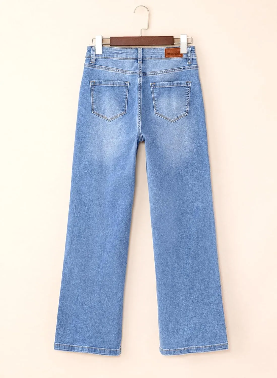 Sidefeel Women's High Waist Zimbaplatinum Jeans Stretch Skinny Slims Ankle Bootcut Jeans with Pockets