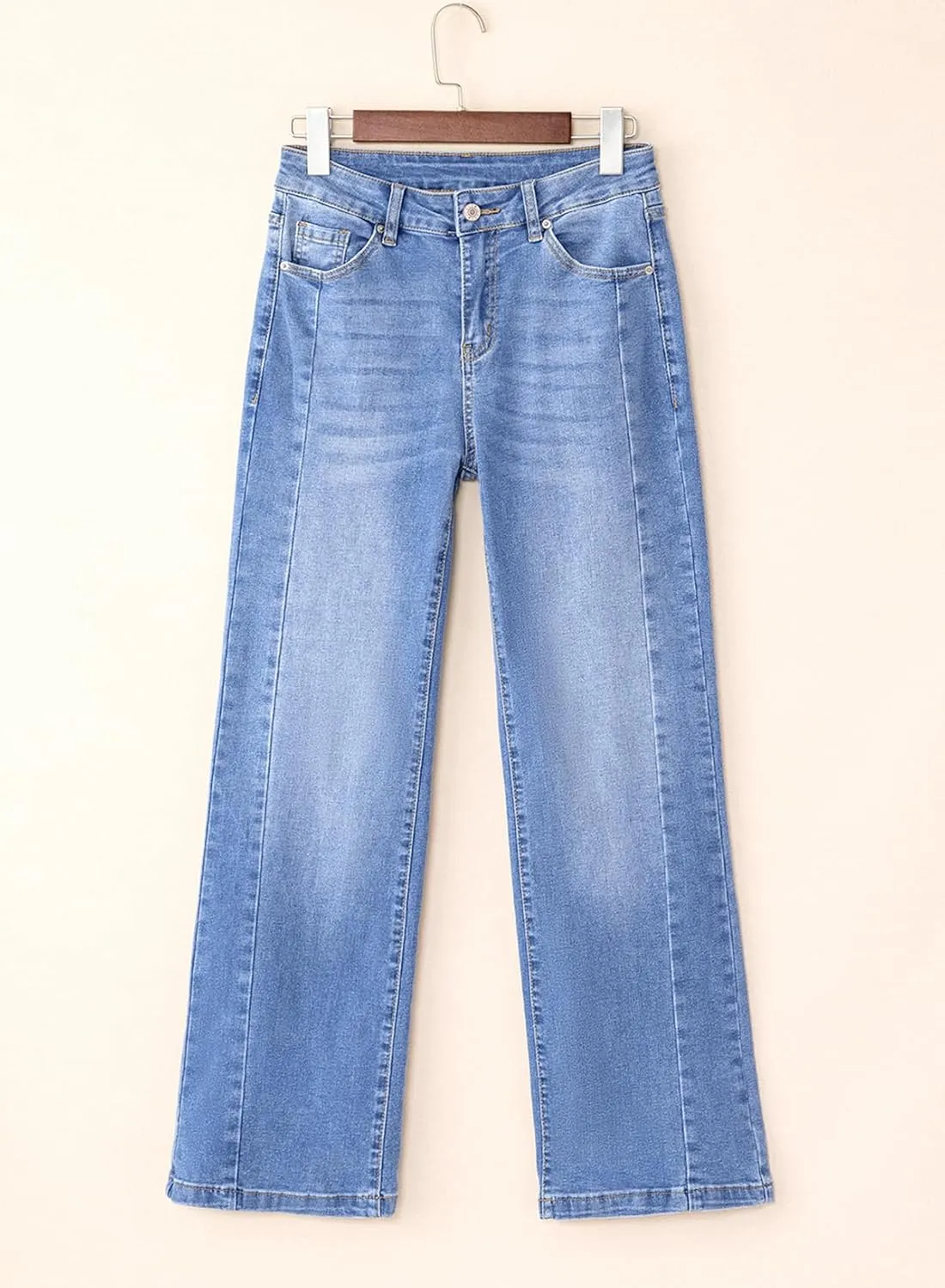 Sidefeel Women's High Waist Zimbaplatinum Jeans Stretch Skinny Slims Ankle Bootcut Jeans with Pockets