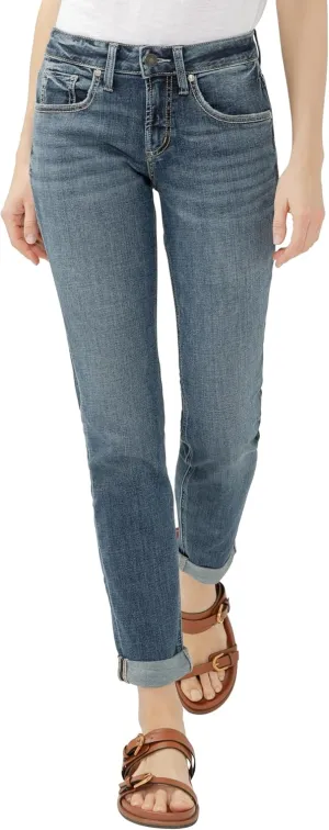 Silver Jeans Co. Women's Boyfriend Mid Rise Slim Leg Jeans