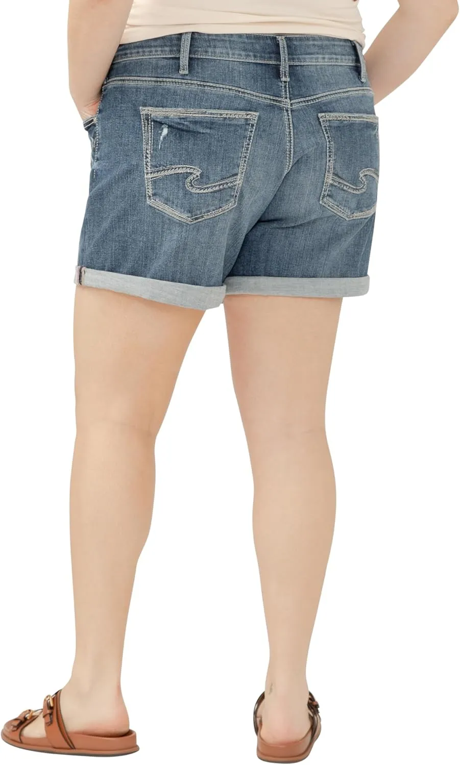 Silver Jeans Co. Women's Plus Size Boyfriend Mid Rise Short