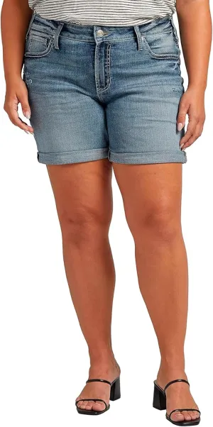 Silver Jeans Co. Women's Plus Size Boyfriend Mid Rise Short