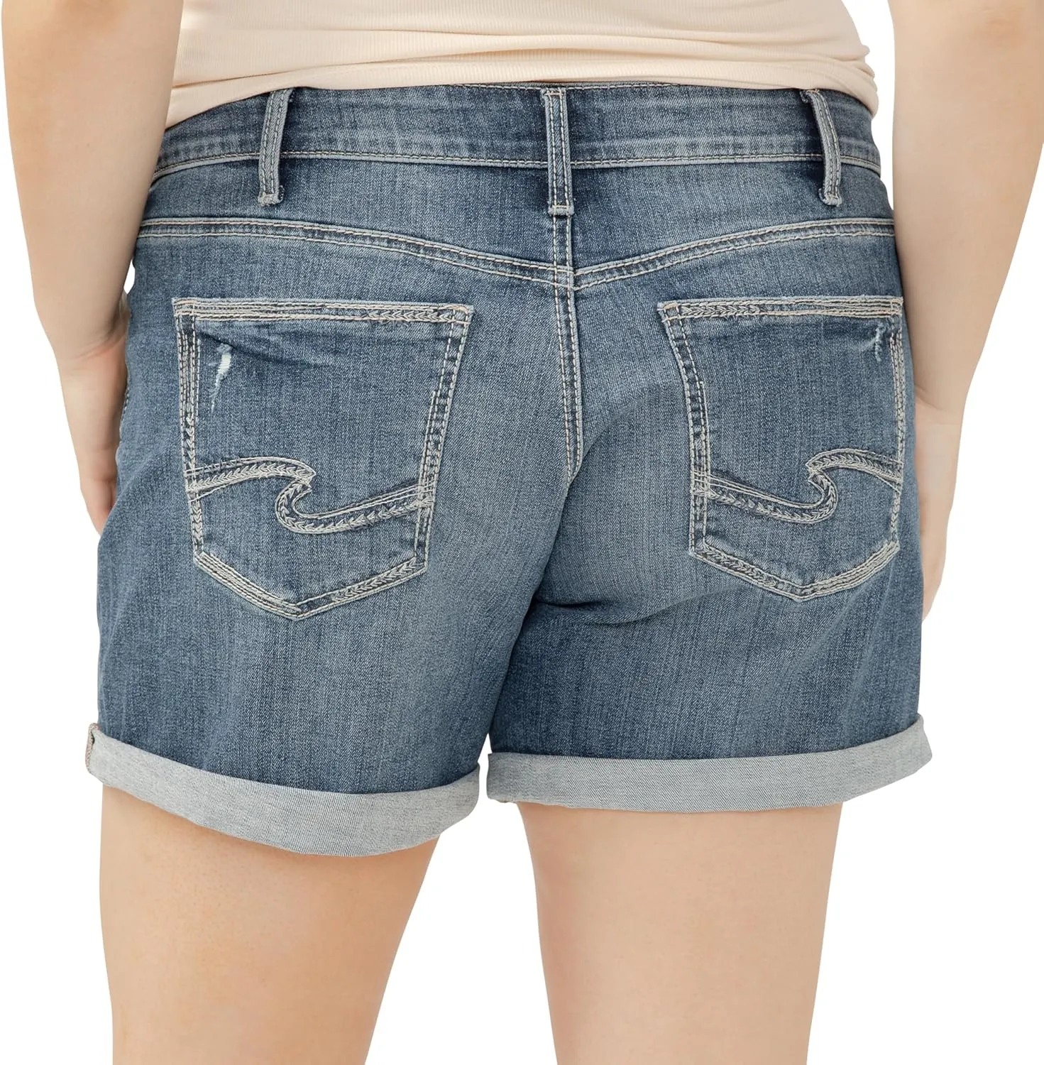 Silver Jeans Co. Women's Plus Size Boyfriend Mid Rise Short