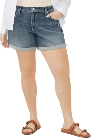 Silver Jeans Co. Women's Plus Size Boyfriend Mid Rise Short