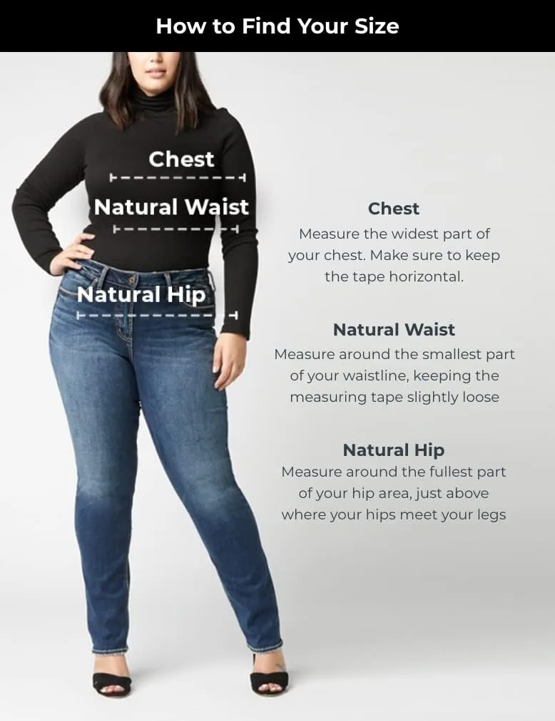 Silver Jeans Co. Women's Plus Size Girlfriend Mid Rise Slim Leg Jeans