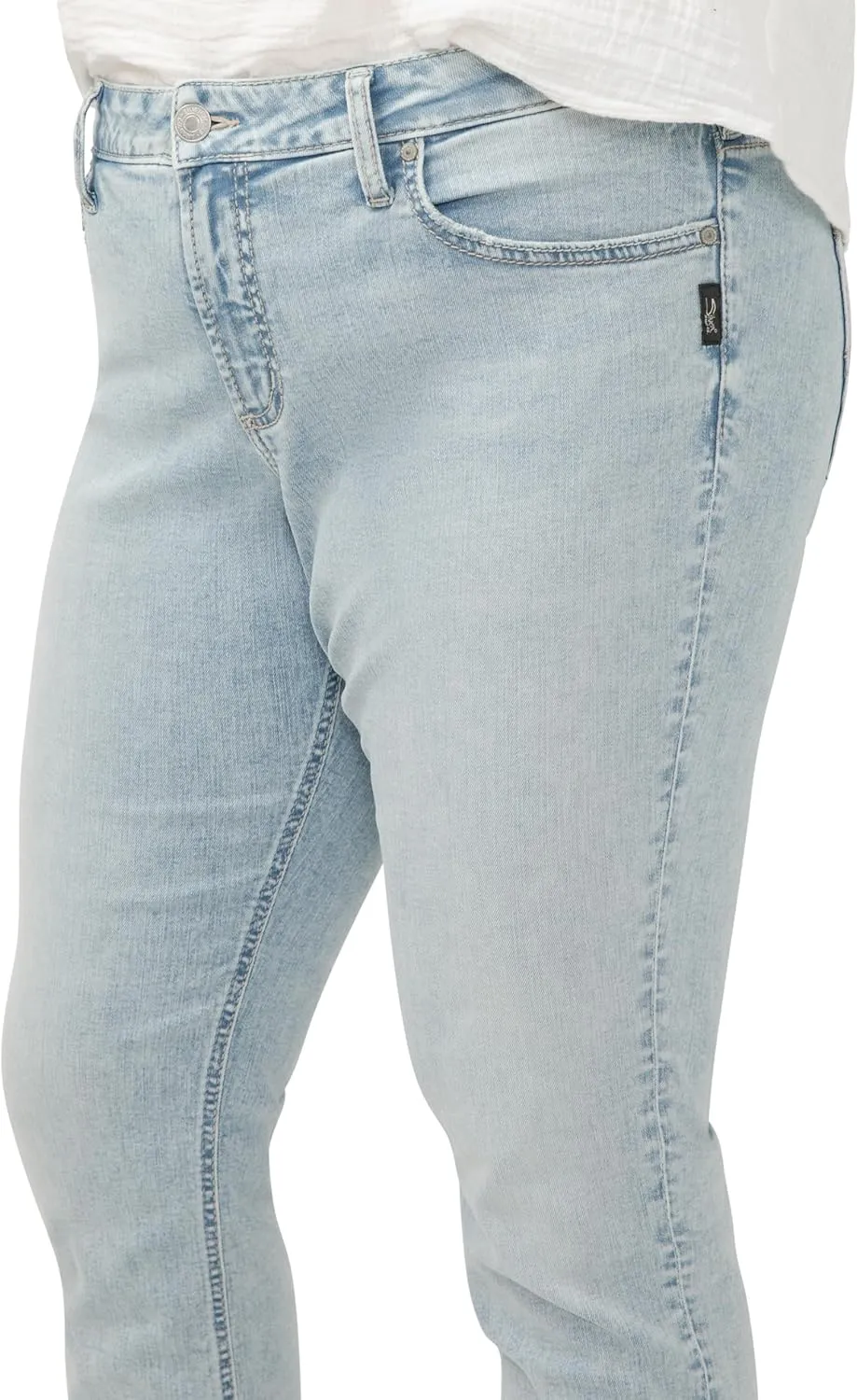 Silver Jeans Co. Women's Plus Size Girlfriend Mid Rise Slim Leg Jeans